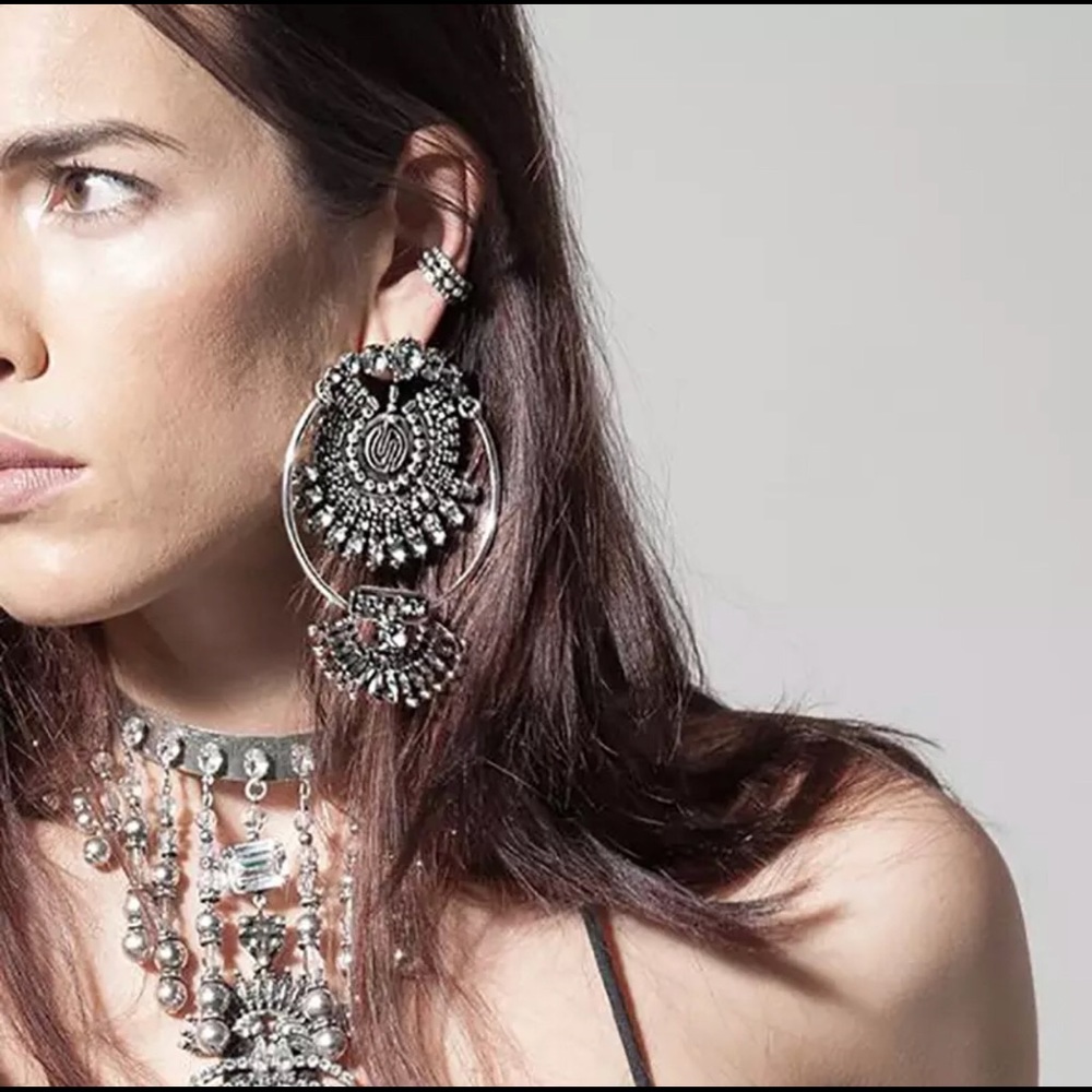 Boho Drop Earrings-Silver